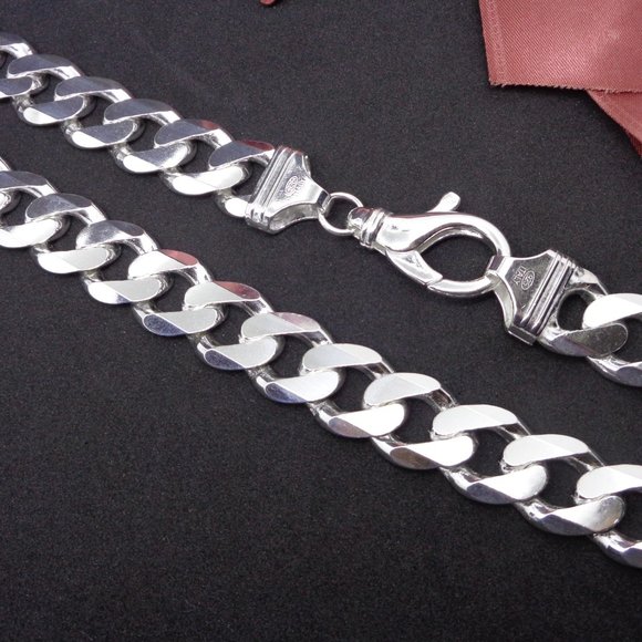 15mm Thick Sterling Silver Chain Unisex Necklace Real 925 Silver ITALY, 24 inch - Picture 5 of 6
